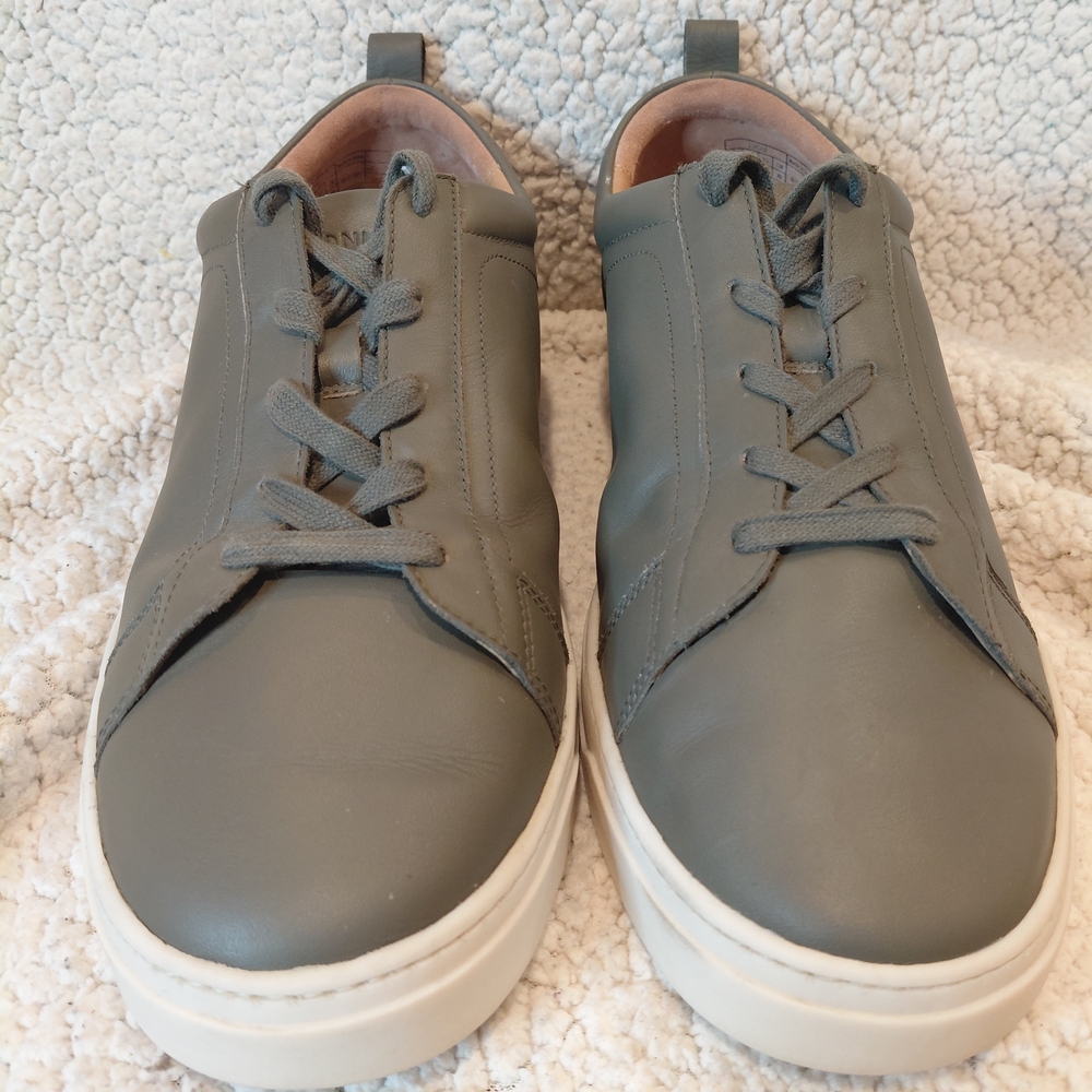 VIONIC Lucas Supportive Leather Lace-Up Sneaker Olive Green Sz 11